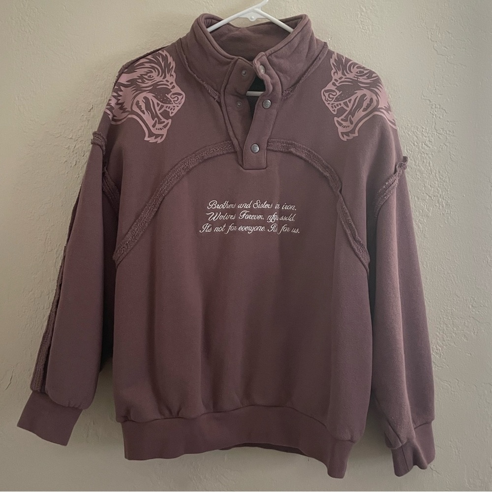 Darcsport She Wolves Forever Tyler Mockneck Sweater- Midnight Mauve - Medium
